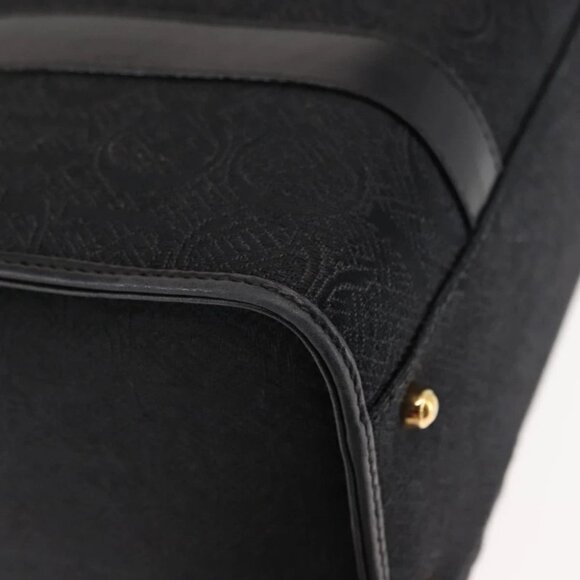 GUCCI Hand Bag Canvas Black Gold Auth - Picture 9 of 15